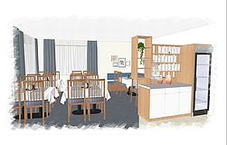 Theke für das Frühstückbuffet