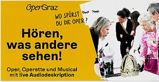 Bildtext: Bild: Blinde Dame ertastet Requisite